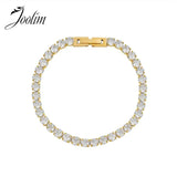 Zircon Tennis Pave Stainless Steel Bracelet for Women