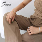 Zircon Tennis Pave Stainless Steel Bracelet for Women