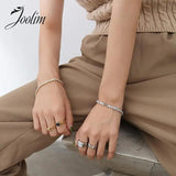 Zircon Tennis Pave Stainless Steel Bracelet for Women