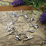 Cheerleader Charm Bracelet Silver Plated Gift Birthday