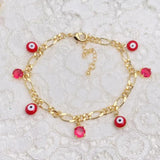 Evil Eye Drip Oil Enamel Charms Bracelet Hand Of Fatima Turkey CZ Bead Bangle