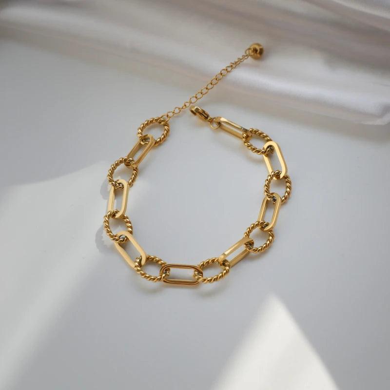 High End PVD Plated Rope Chain Bracelet Link Chain Bracelet