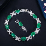 CWWZircons Green CZ Crystal Party Tennis Bracelet CB210