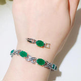 CWWZircons Green CZ Crystal Party Tennis Bracelet CB210