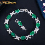 CWWZircons Green CZ Crystal Party Tennis Bracelet CB210