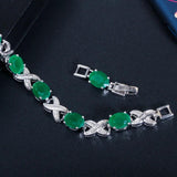 CWWZircons Green CZ Crystal Party Tennis Bracelet CB210