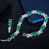 CWWZircons Green CZ Crystal Party Tennis Bracelet CB210