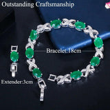 CWWZircons Green CZ Crystal Party Tennis Bracelet CB210