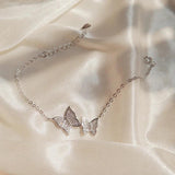 Dazzling Silver Butterfly Micro Cubic Zircon Bracelet
