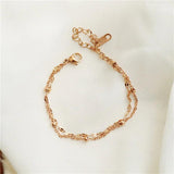 Stainless Steel Beads Bracelet Double Layer Women Jewelry