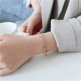 Stainless Steel Beads Bracelet Double Layer Women Jewelry