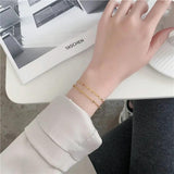 Stainless Steel Beads Bracelet Double Layer Women Jewelry