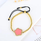 Xiangyang Five Leaf Flower Bracelet Electroplating Micro Inlay