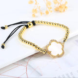 Xiangyang Five Leaf Flower Bracelet Electroplating Micro Inlay