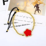 Xiangyang Five Leaf Flower Bracelet Electroplating Micro Inlay