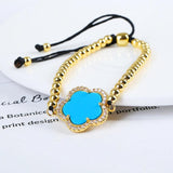 Xiangyang Five Leaf Flower Bracelet Electroplating Micro Inlay