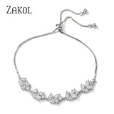 Marquise Cut Chain Bracelet Crystal Zirconia Wedding Jewelry