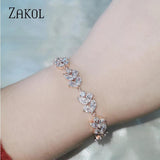 Marquise Cut Chain Bracelet Crystal Zirconia Wedding Jewelry
