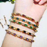 CWWZircons Red Purple Zircon Crystal Bracelet for Women CB206