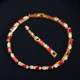 CWWZircons Red Purple Zircon Crystal Bracelet for Women CB206