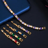 CWWZircons Red Purple Zircon Crystal Bracelet for Women CB206