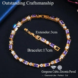 CWWZircons Red Purple Zircon Crystal Bracelet for Women CB206