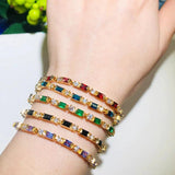 CWWZircons Red Purple Zircon Crystal Bracelet for Women CB206