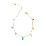 Waterproof Multicolor Tennis Bracelet Wedding Rainbow Zircon Charm