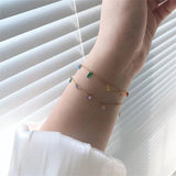 Waterproof Multicolor Tennis Bracelet Wedding Rainbow Zircon Charm