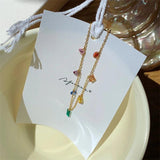 Waterproof Multicolor Tennis Bracelet Wedding Rainbow Zircon Charm