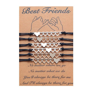 6-Piece Matching Woven Bracelets Set for Couples Family Women Men Teens Girls