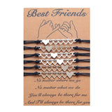 6-Piece Matching Woven Bracelets Set for Couples Family Women Men Teens Girls