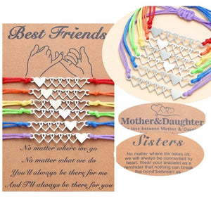 6-Piece Matching Woven Bracelets Set for Couples Family Women Men Teens Girls