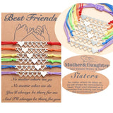 6-Piece Matching Woven Bracelets Set for Couples Family Women Men Teens Girls