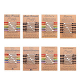 6-Piece Matching Woven Bracelets Set for Couples Family Women Men Teens Girls