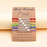 6-Piece Matching Woven Bracelets Set for Couples Family Women Men Teens Girls