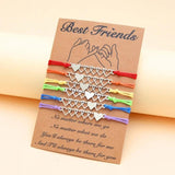 6-Piece Matching Woven Bracelets Set for Couples Family Women Men Teens Girls