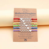 6-Piece Matching Woven Bracelets Set for Couples Family Women Men Teens Girls
