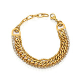 3 Layered Cuban Link Chain Bracelet for Women Stainless Steel