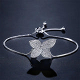 CZ Butterfly Bracelet Adjustable Size Women Birthday