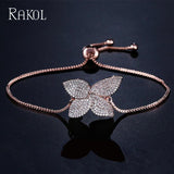 CZ Butterfly Bracelet Adjustable Size Women Birthday