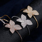 CZ Butterfly Bracelet Adjustable Size Women Birthday