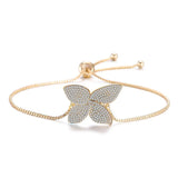 CZ Butterfly Bracelet Adjustable Size Women Birthday