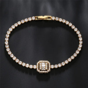 Zirconia Bracelet for Women CZ Crystal Bangle Chain Wedding Party Jewelry