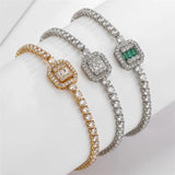 Zirconia Bracelet for Women CZ Crystal Bangle Chain Wedding Party Jewelry