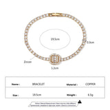 Zirconia Bracelet for Women CZ Crystal Bangle Chain Wedding Party Jewelry
