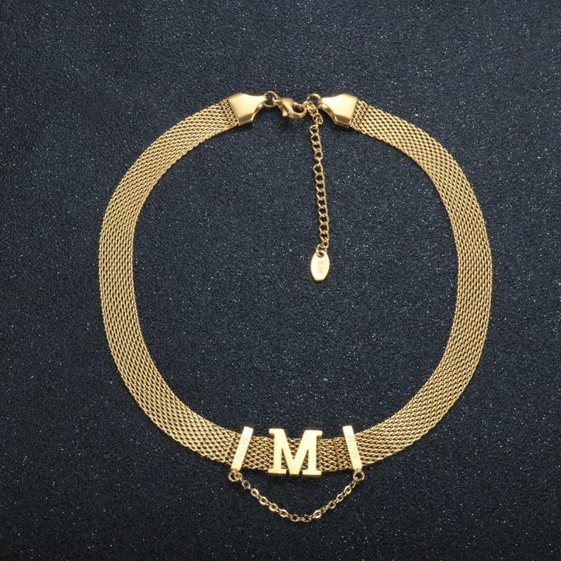 Mesh Bracelet M Letter Tessel Freshwater Pearl Bracelet For Women