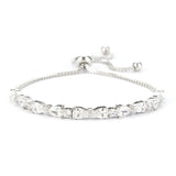 Round & Teardrop CZ Wedding Bracelets