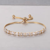 Round & Teardrop CZ Wedding Bracelets