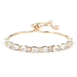 Round & Teardrop CZ Wedding Bracelets